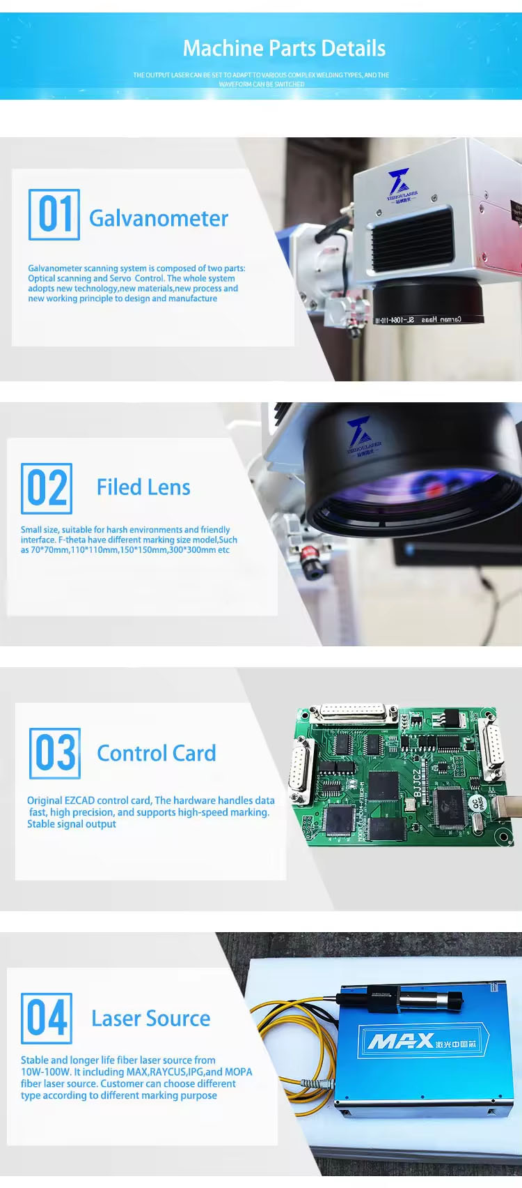 YIZHOU F300 CNC fiber laser marking machine for metal and non-metal